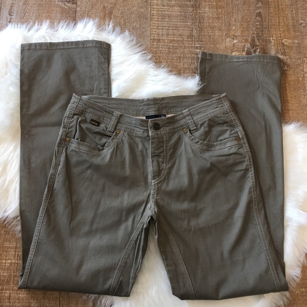 KUHL Casual Hiking Pants Olive Khaki Size 8 - Picture 1 of 5